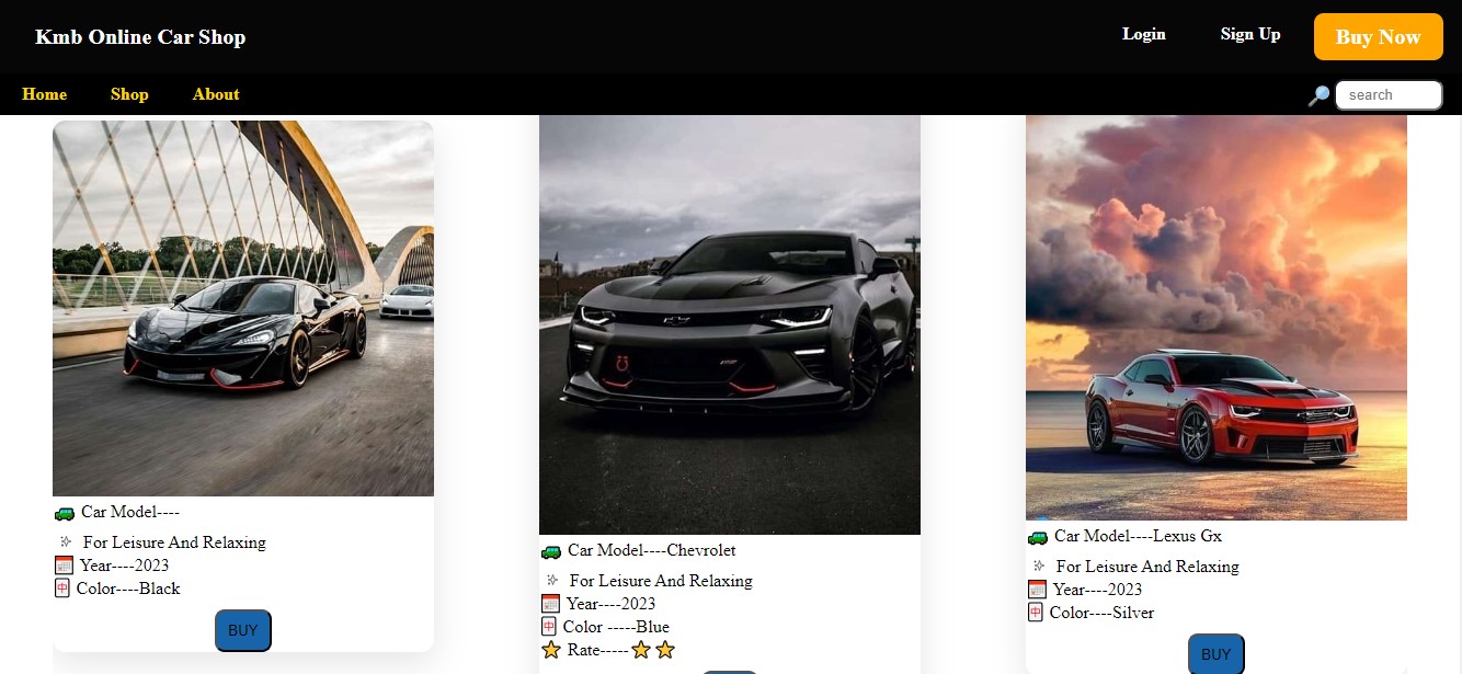 kmb online car shop website pictuer